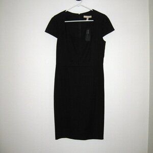Banana Republic Sloan cap sleeve sheath black dress Size 8 NWT